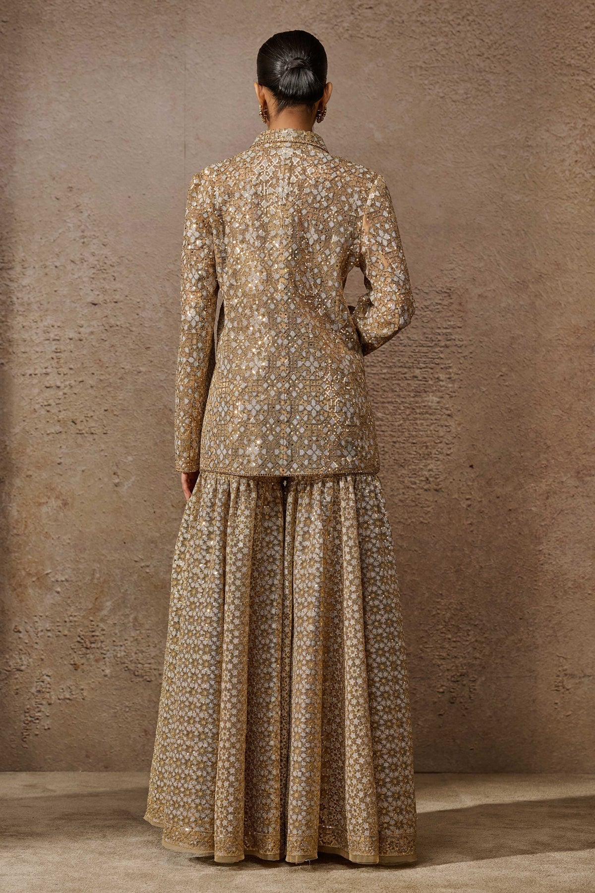 Otherworldly Sequin Sharara Jacket Set