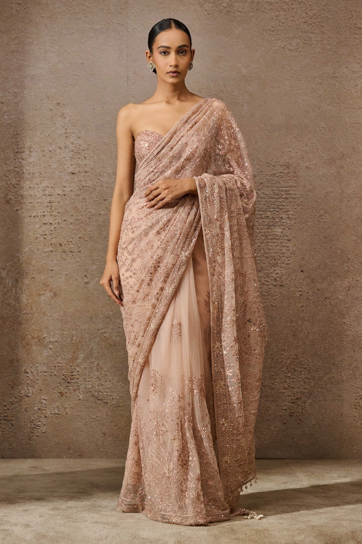 Pearl & Sequin Hand Embroidered Saree