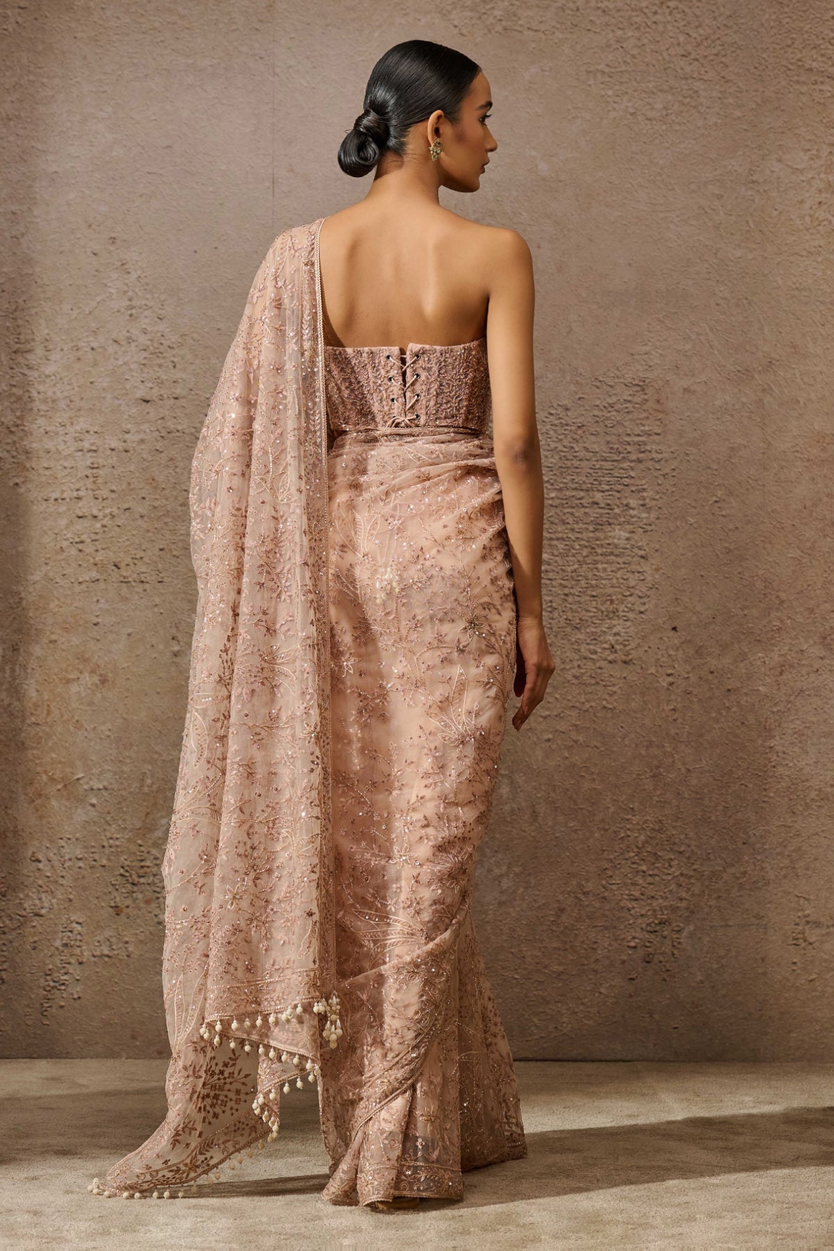 Pearl & Sequin Hand Embroidered Saree