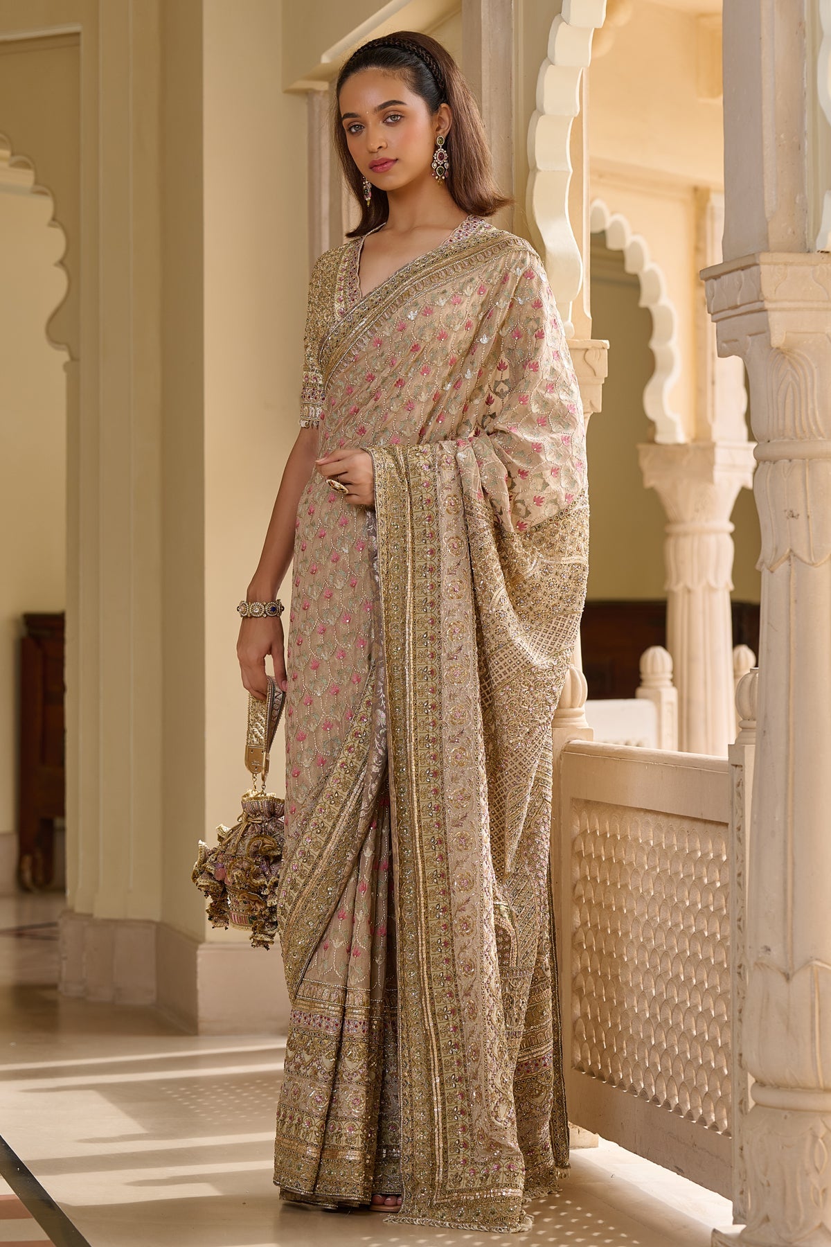 Byzantium Painted Saree