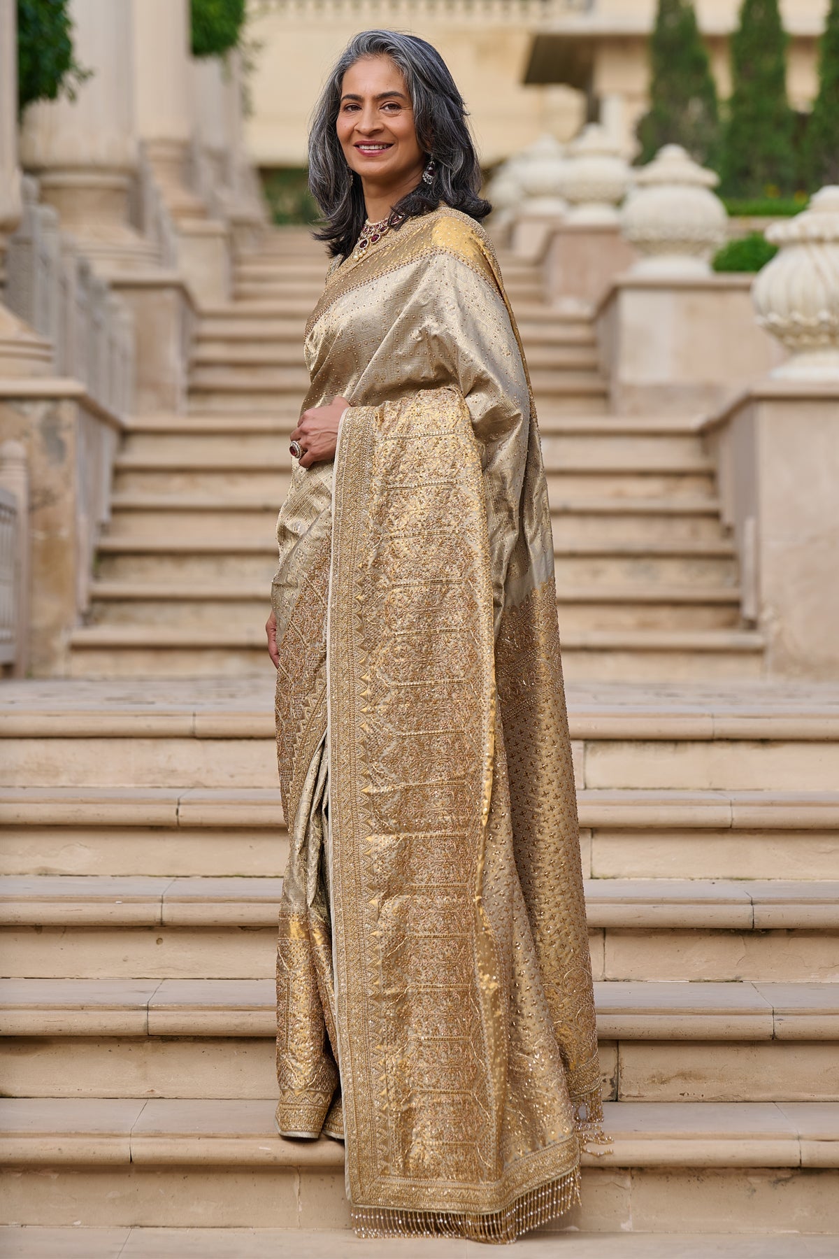 Quintessence Marori Embroidered Kanjivaram Saree