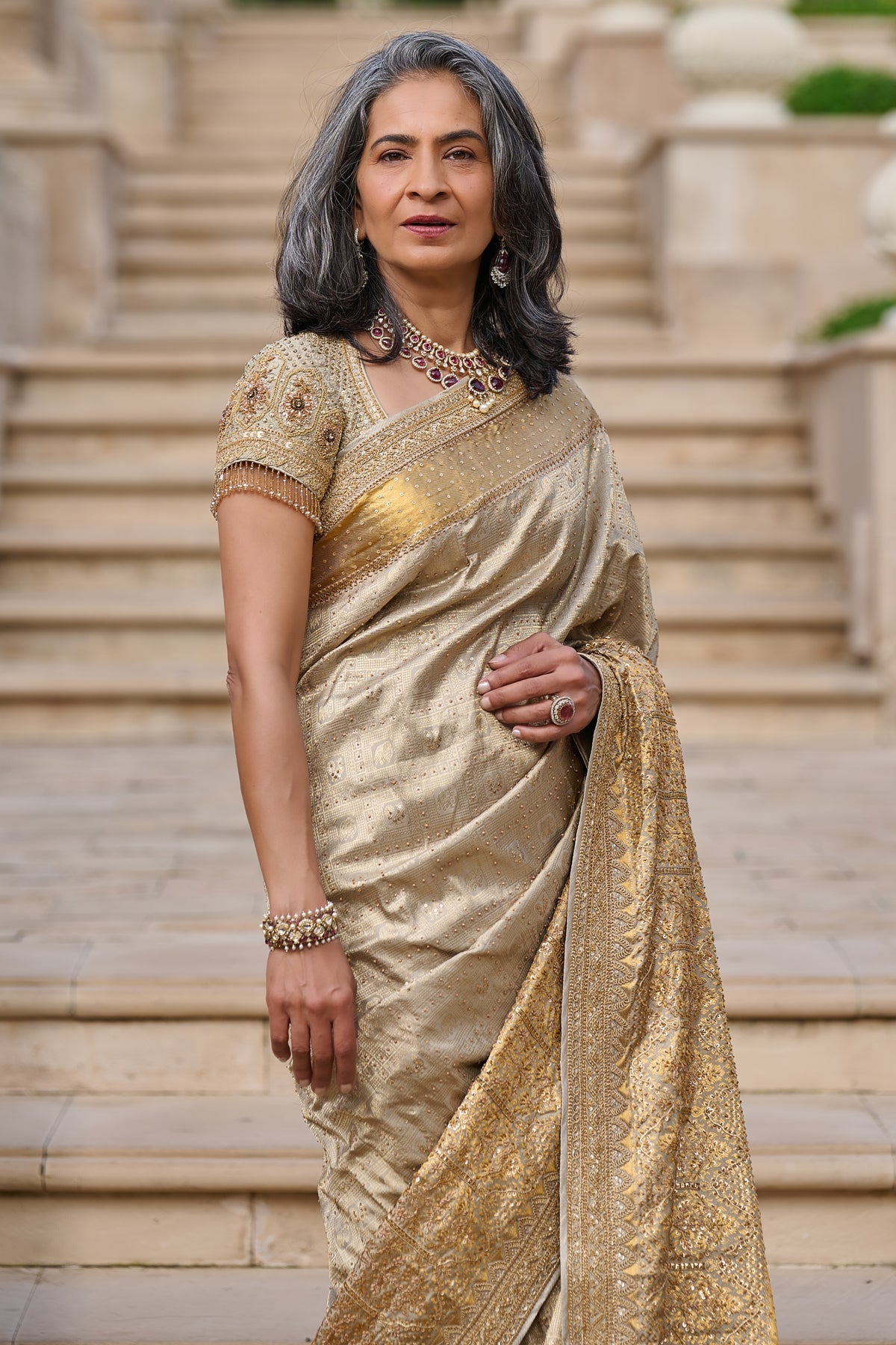 Marori Embroidered Kanjivaram Saree