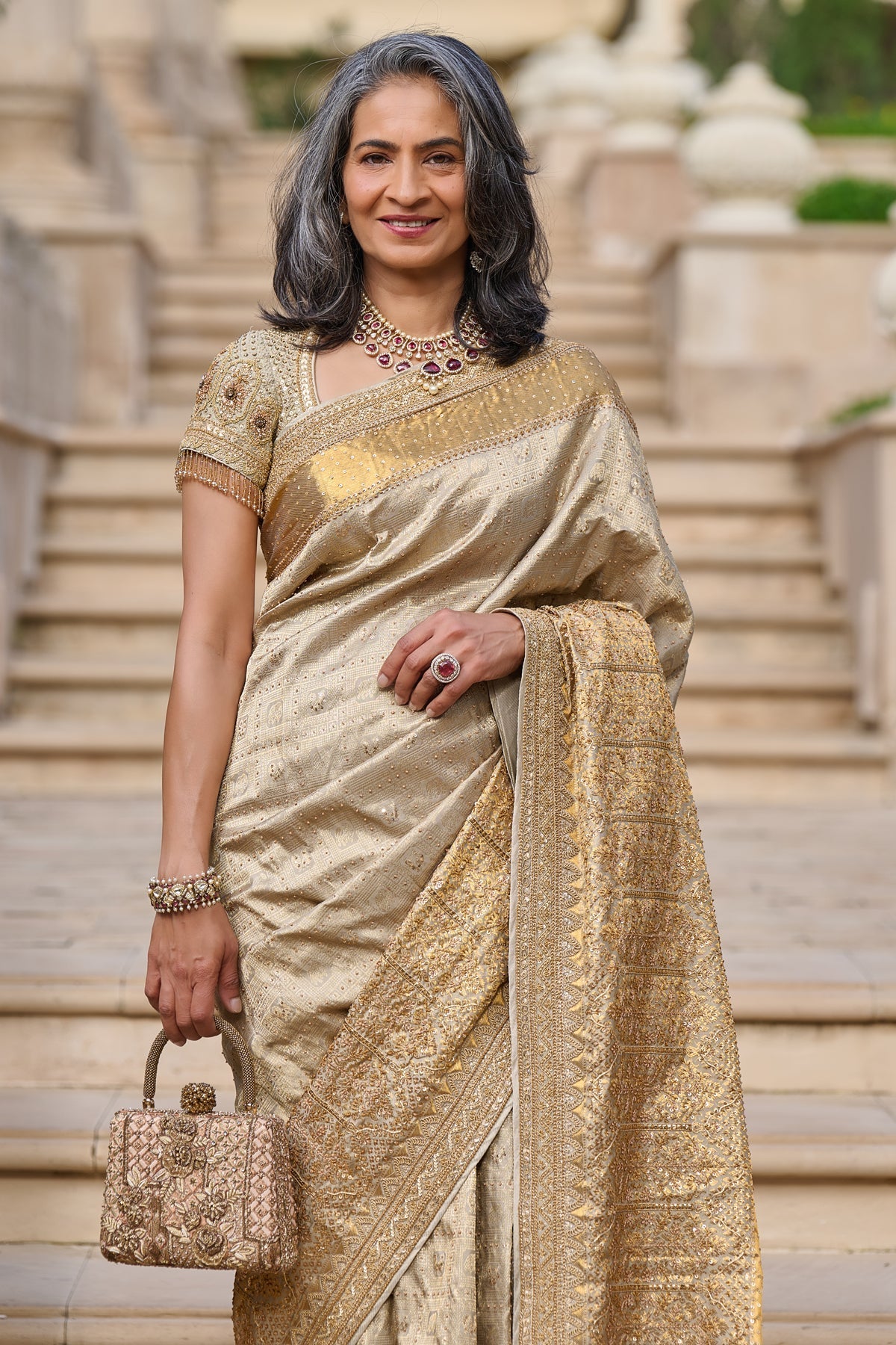 Quintessence Marori Embroidered Kanjivaram Saree