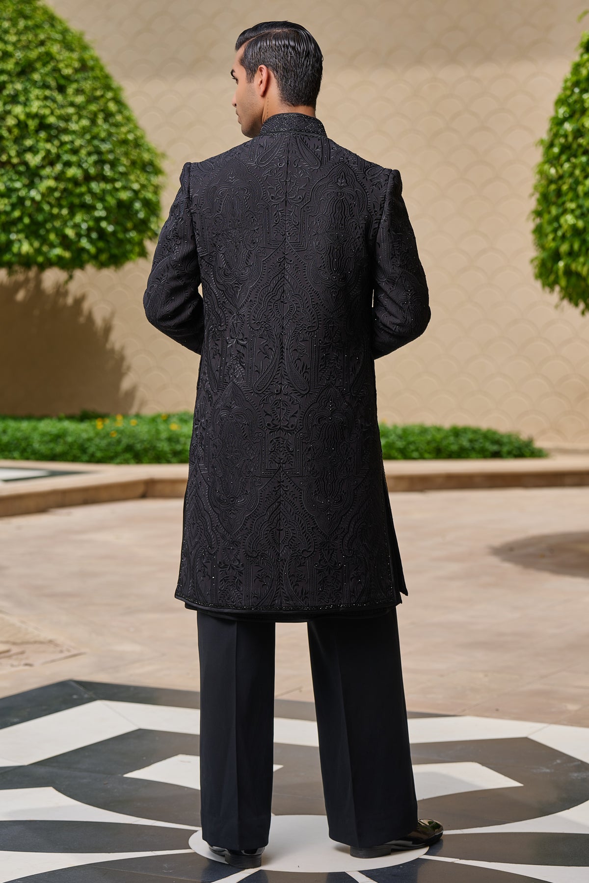 Tonal Embroidered Sherwani Set