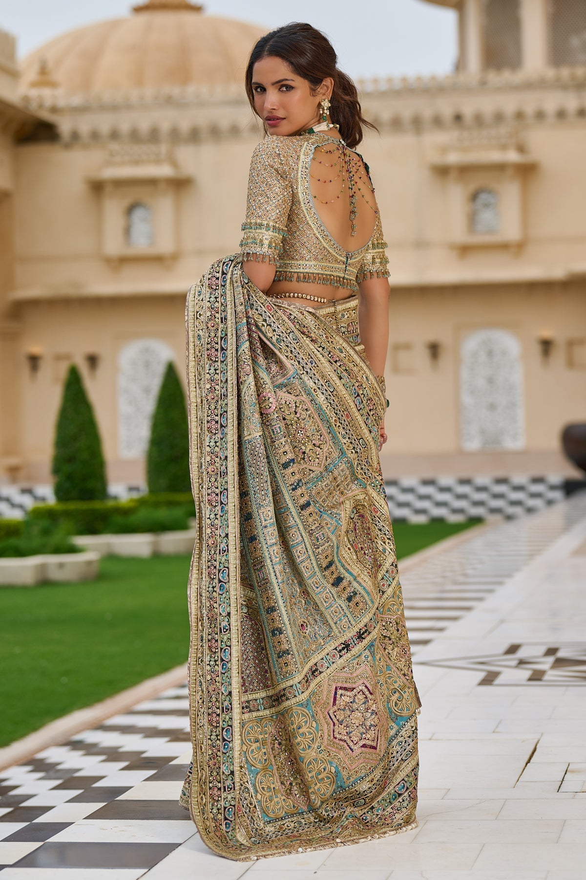 Byzantium Painted Saree