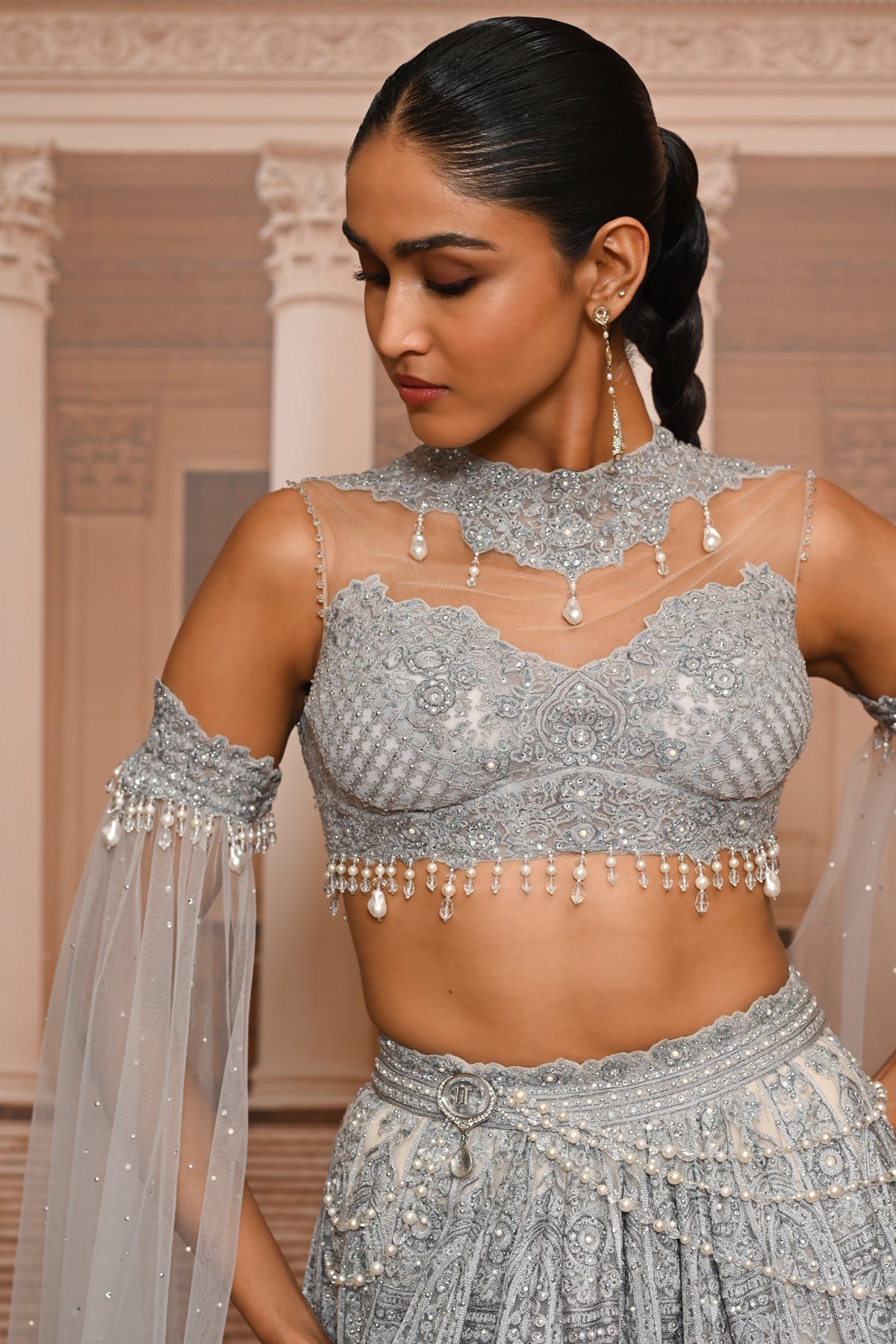 Ever Bloom Pearl Embroidered Lehenga
