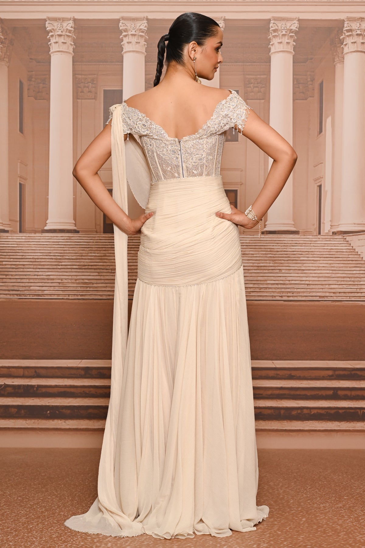 Ever Bloom Draped Concept Saree & Corset