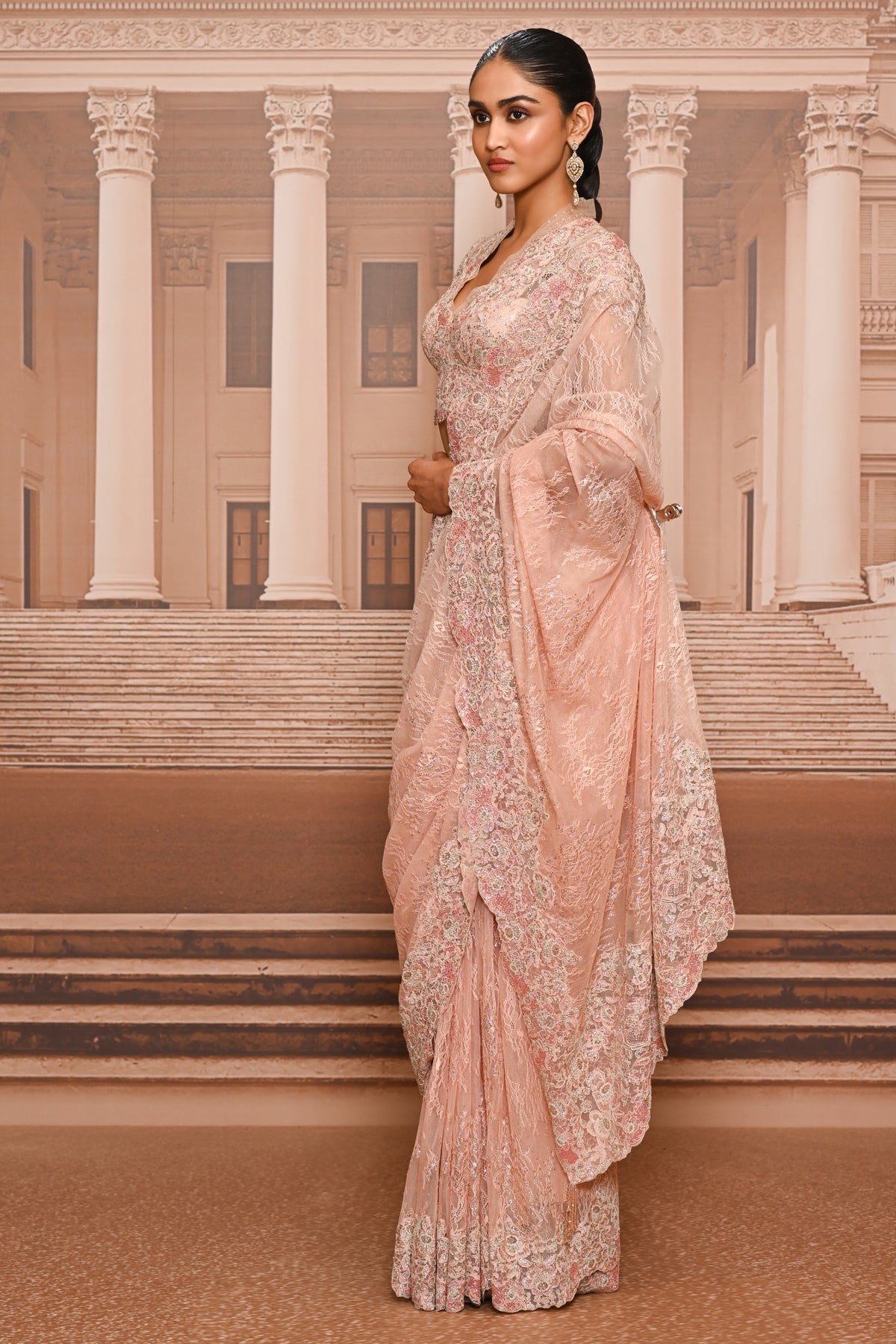 Ever Bloom Lace Embroidered Saree