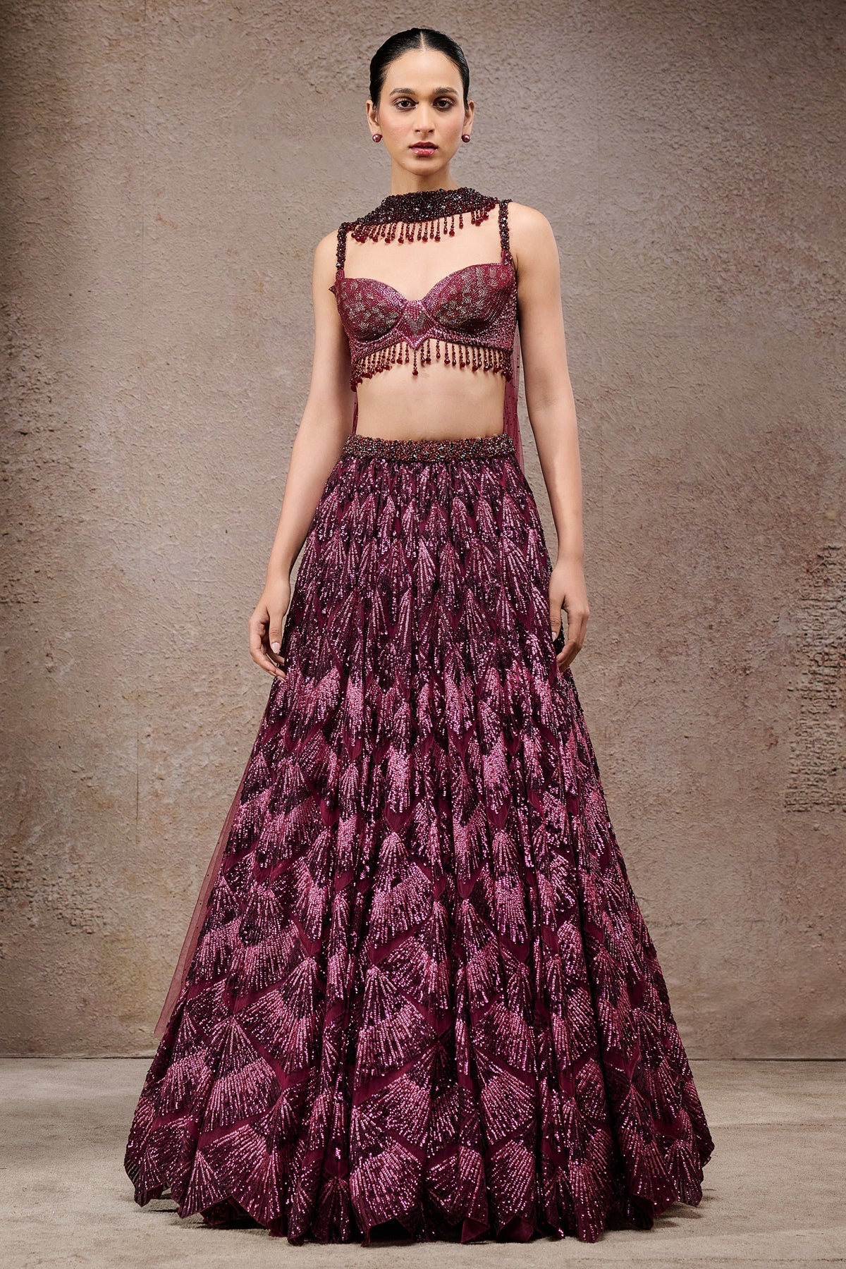 Golden Light Sequin Embroidered Lehenga