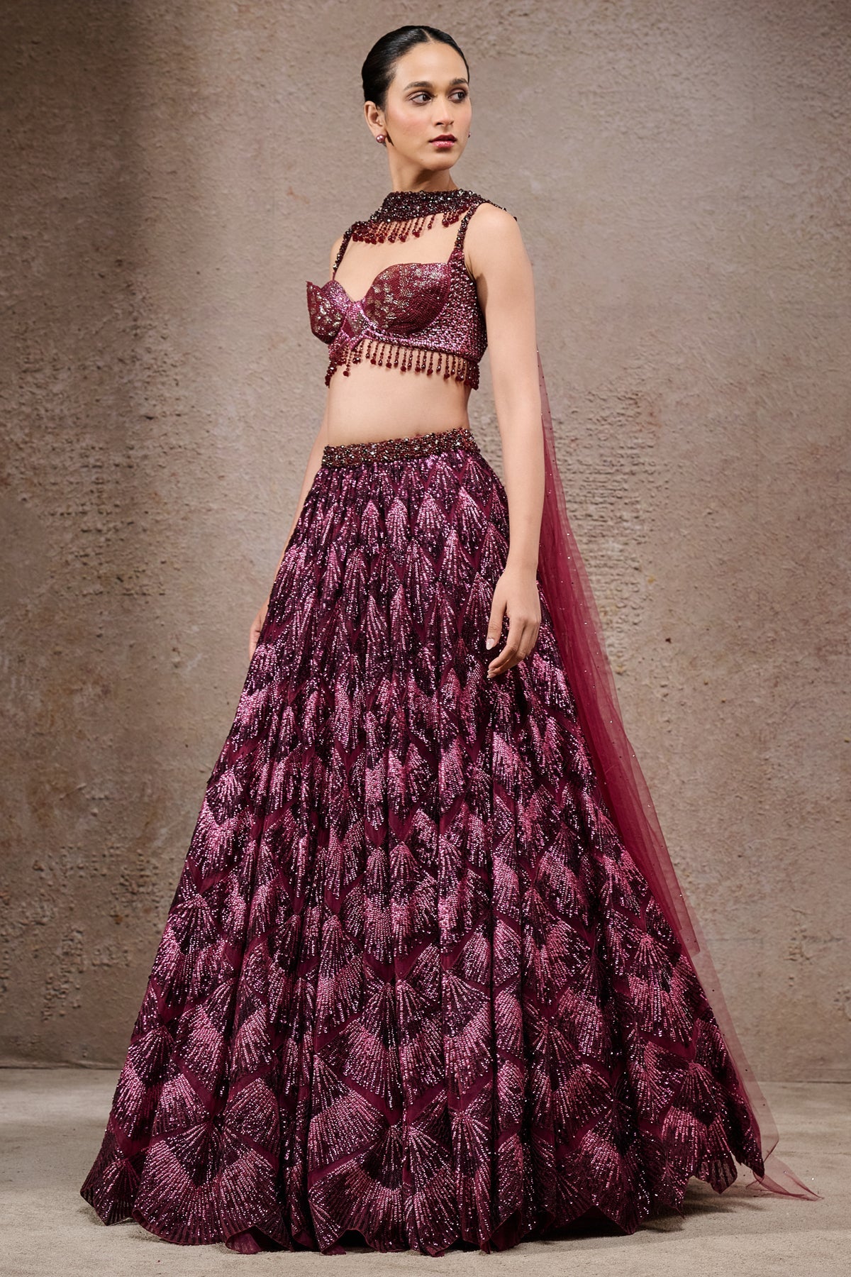 Golden Light Sequin Embroidered Lehenga