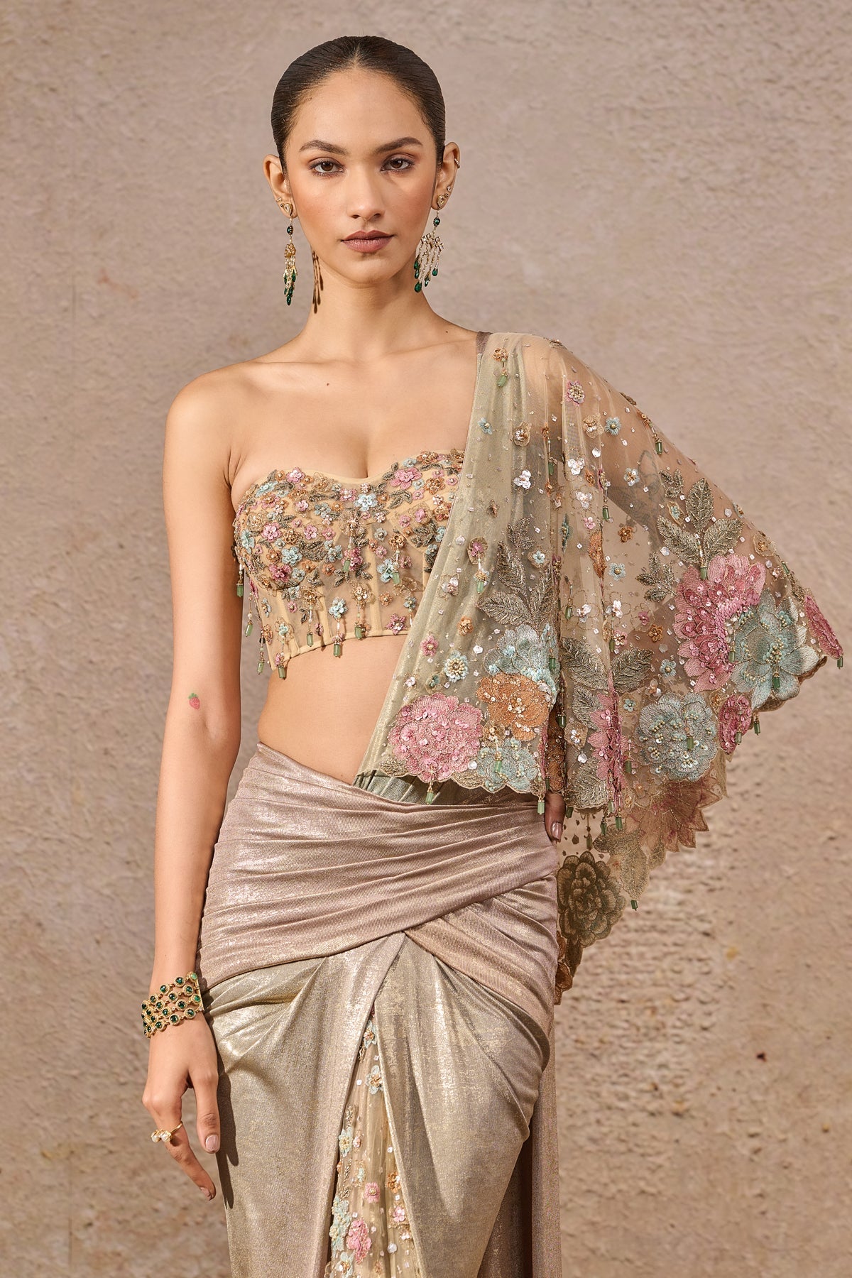 Languid Summer Floral Draped Concept Saree