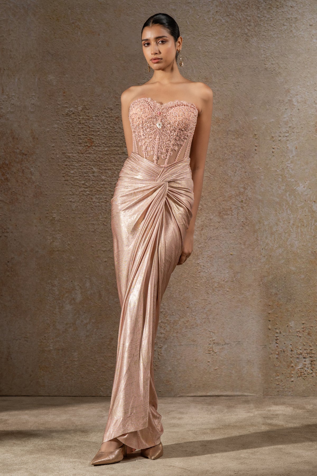 Golden Light Draped Skirt & Corset Cape