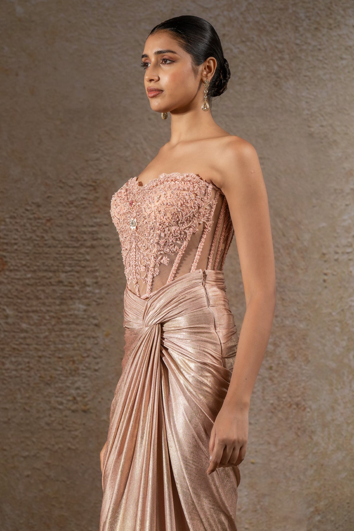 Golden Light Draped Skirt & Corset