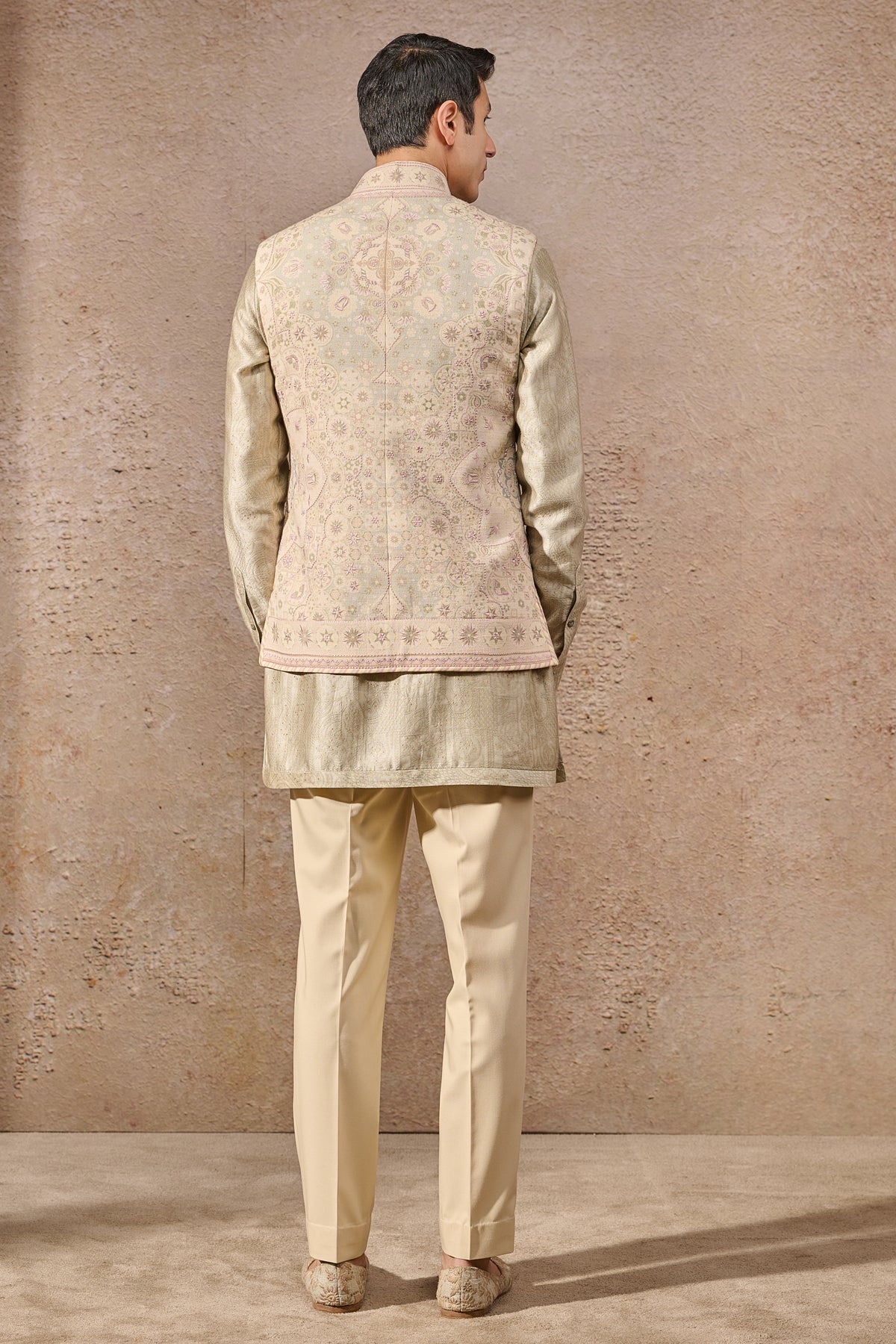 Languid Summer Hand Embroidered Floral Motif Waistcoat