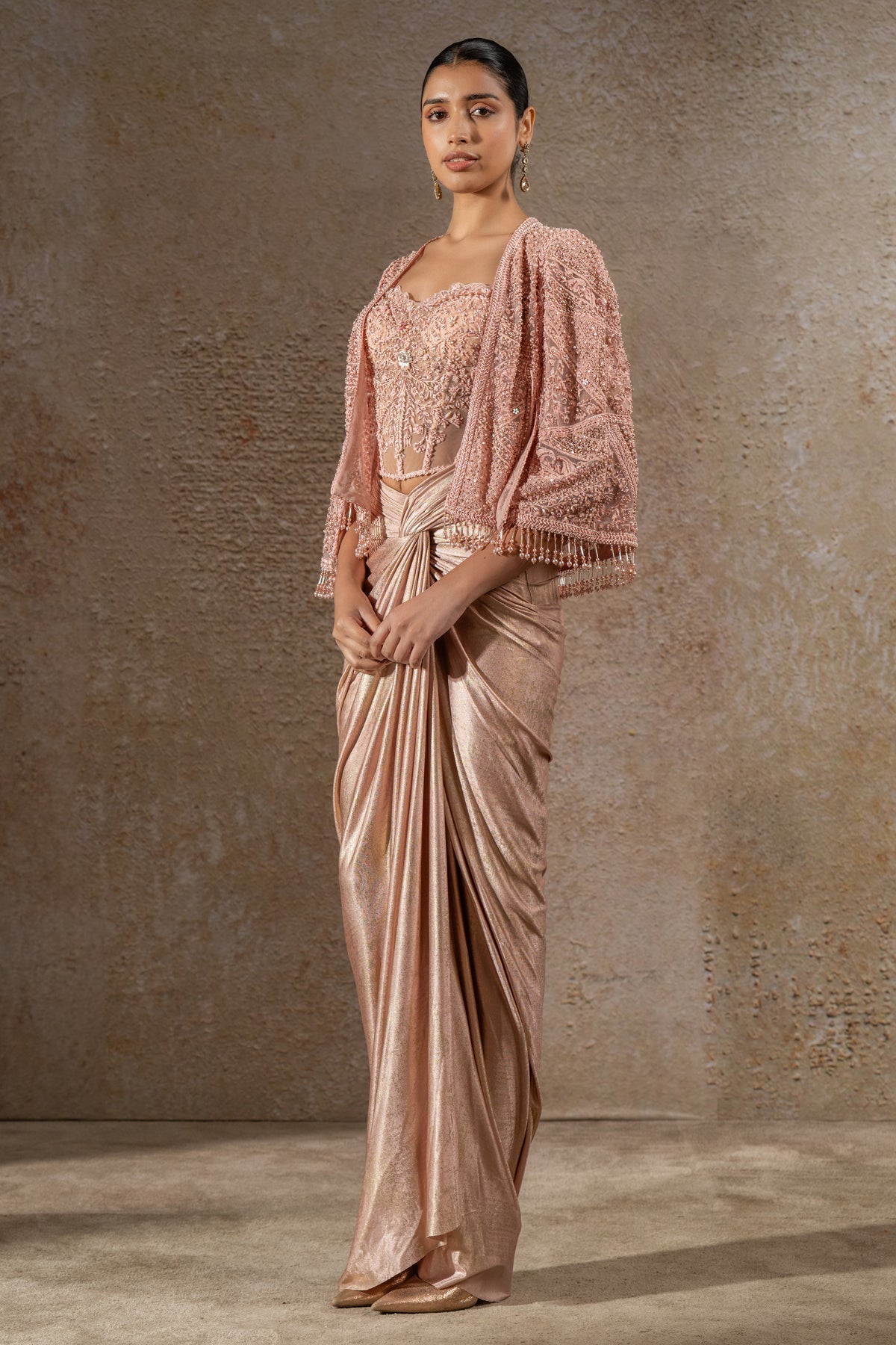 Golden Light Draped Skirt & Corset Cape