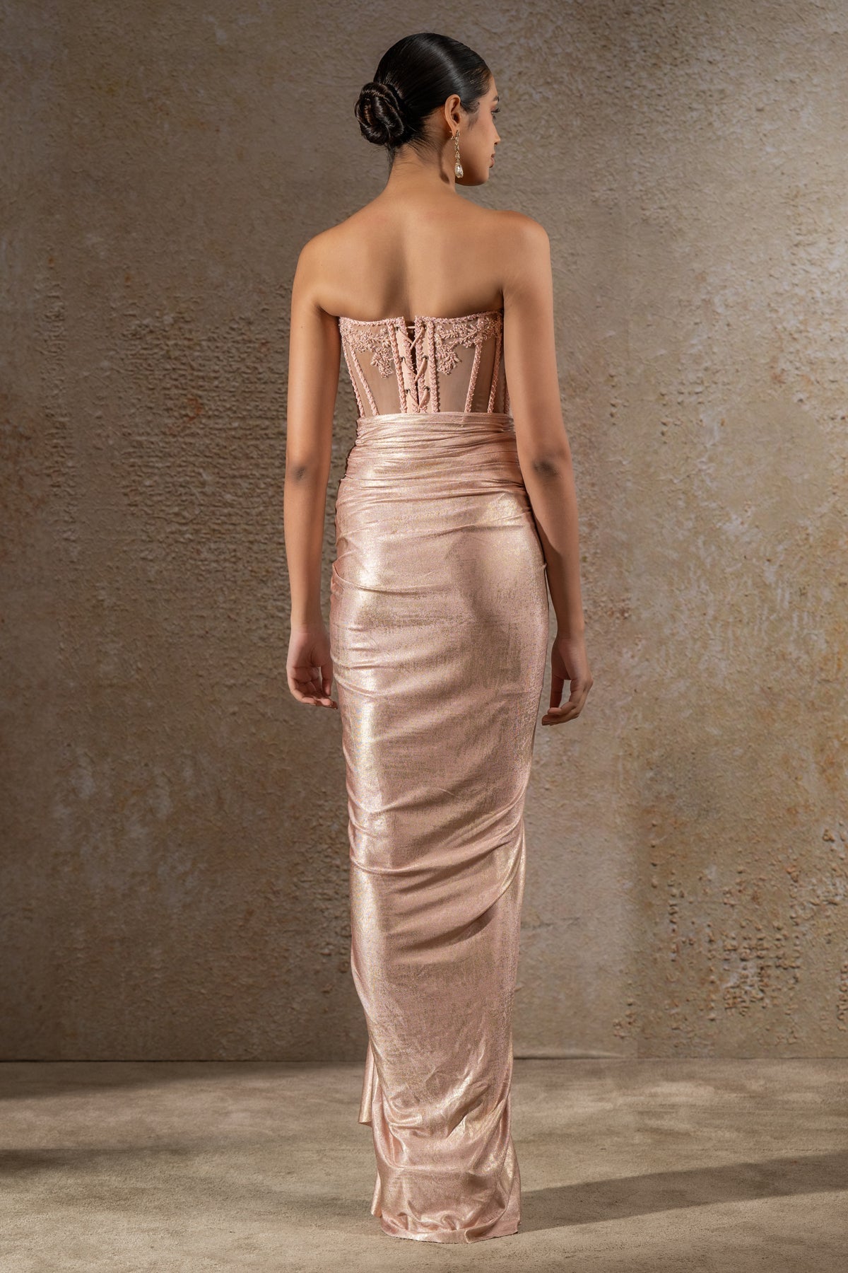 Golden Light Draped Skirt & Corset Cape