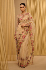 Classic Saree With Embroidered Cape Blouse