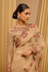 Classic Saree With Embroidered Cape Blouse