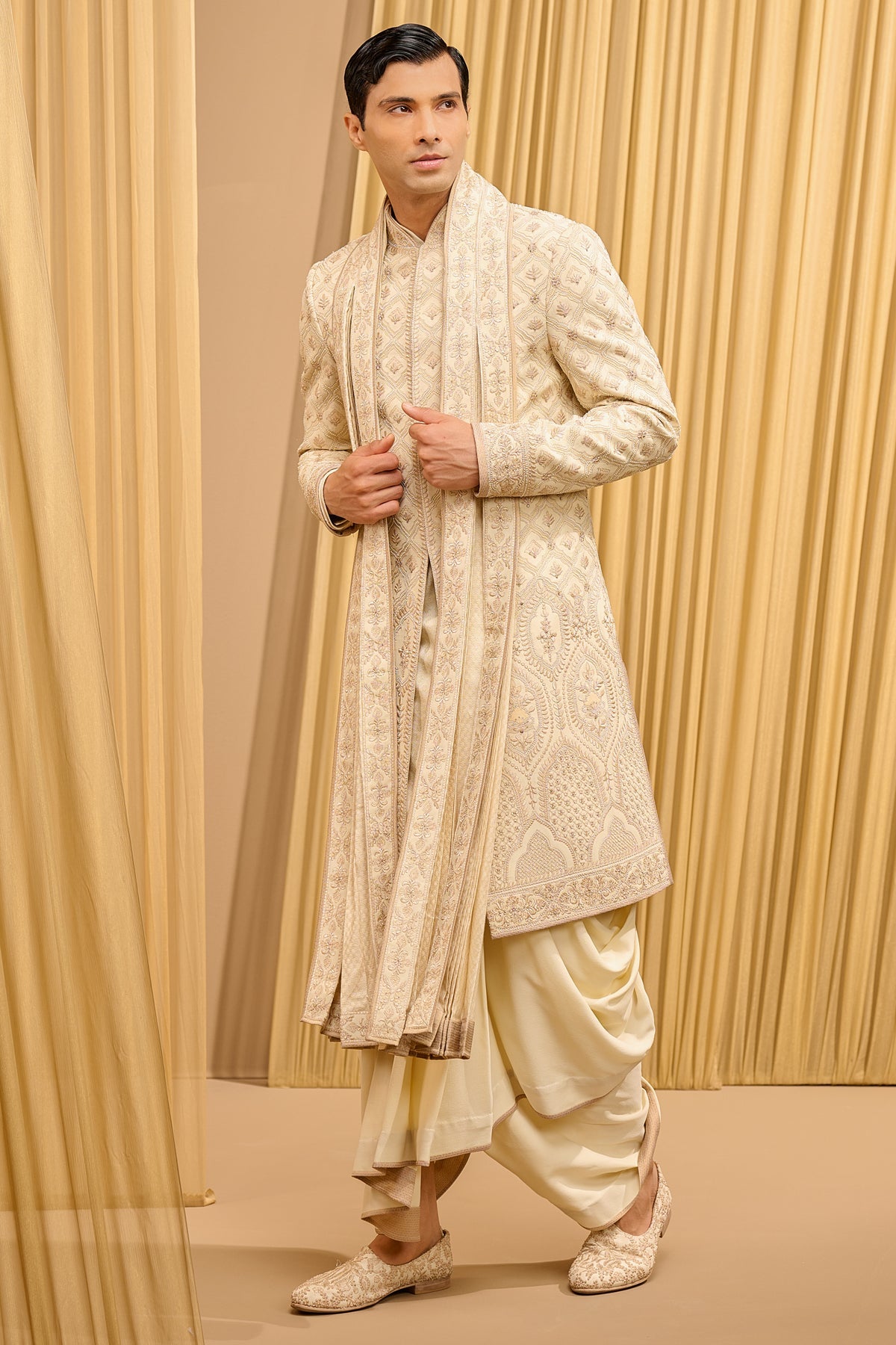 Chikankari Sherwani Set - Only Sherwani