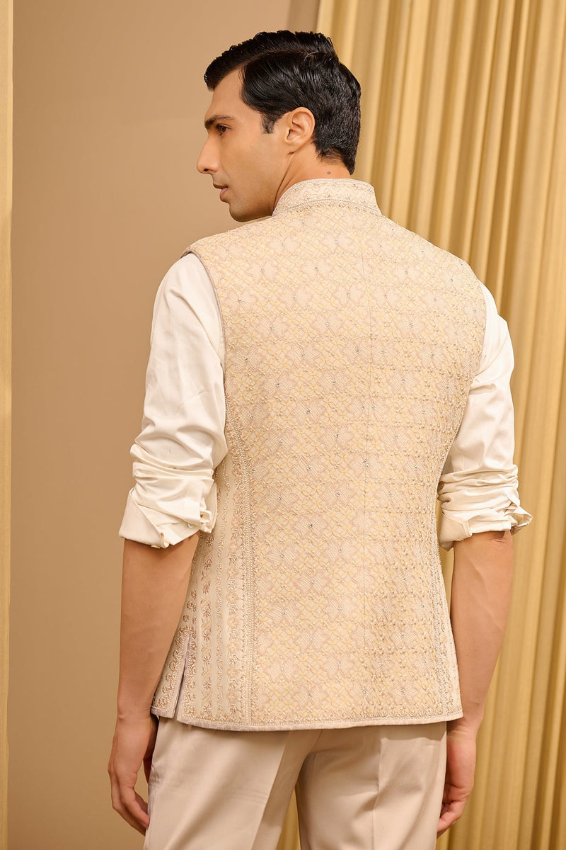 Chikankari Waistcoat Set