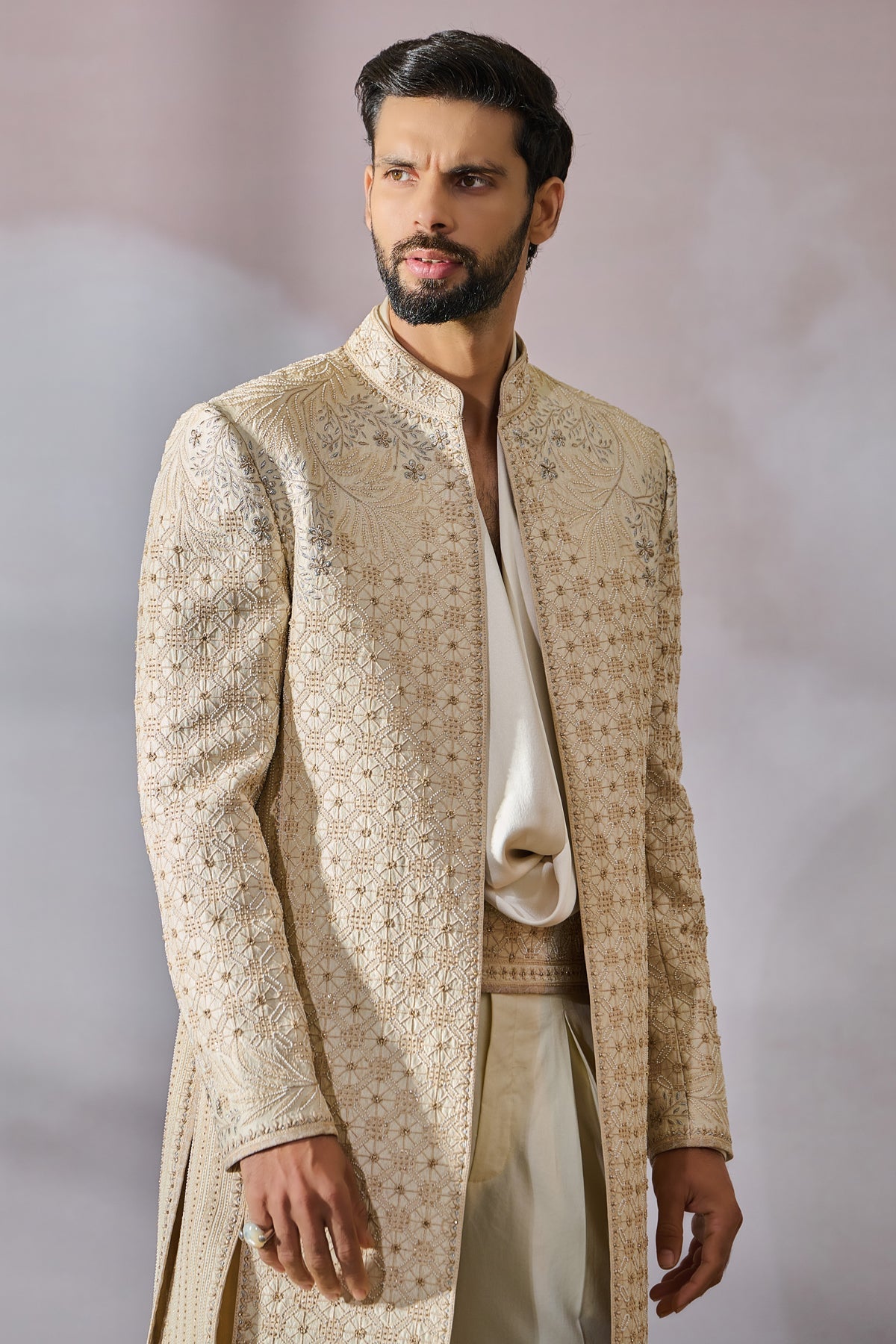 SOL Sherwani Kamarbandh Trouser Kurta - Only Sherwani