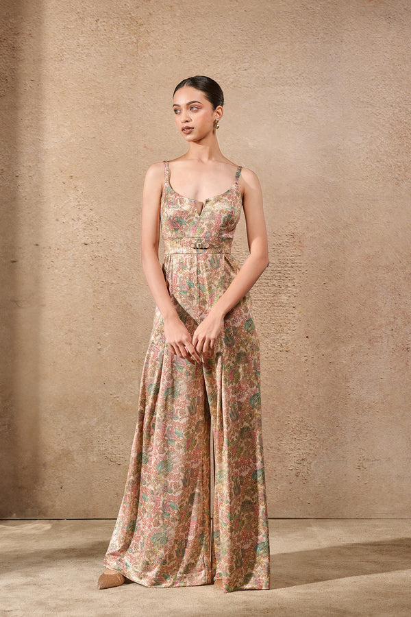 Hand-Embroidered Floral Jumpsuit