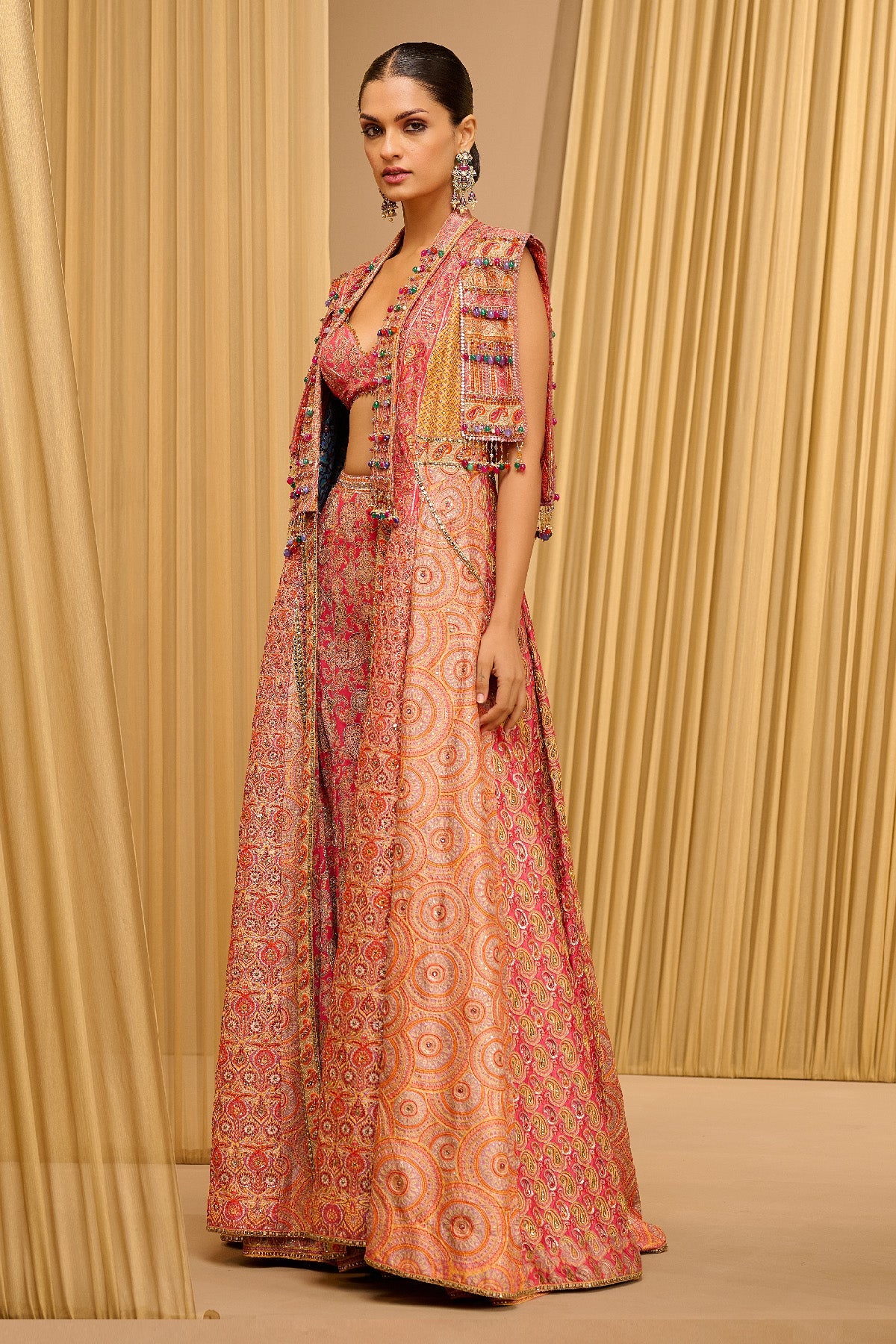 Hand Embroidered Kashida Jacket & Sharara