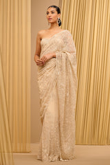 Pearl & Sequin Hand- Embroidered Saree