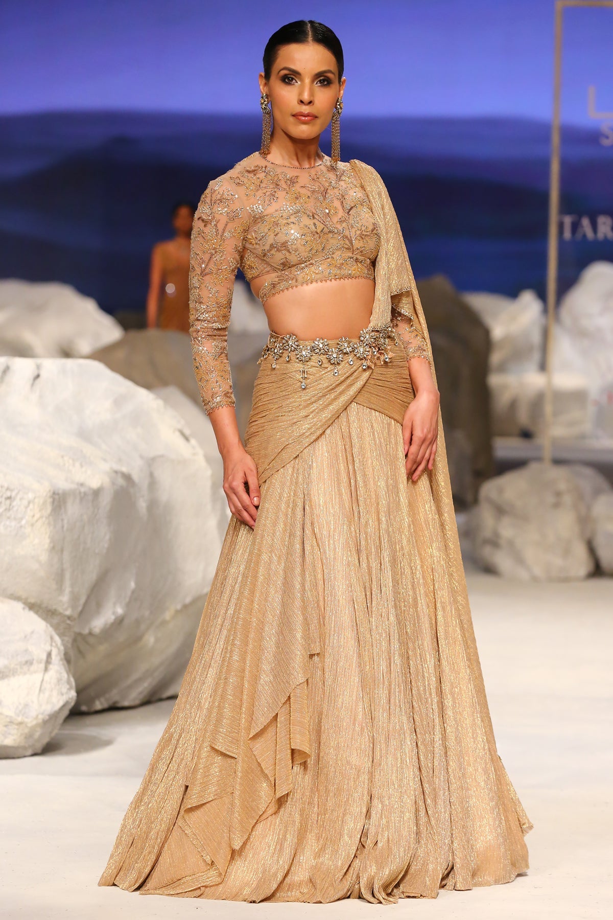 Draped Lehenga And Blouse