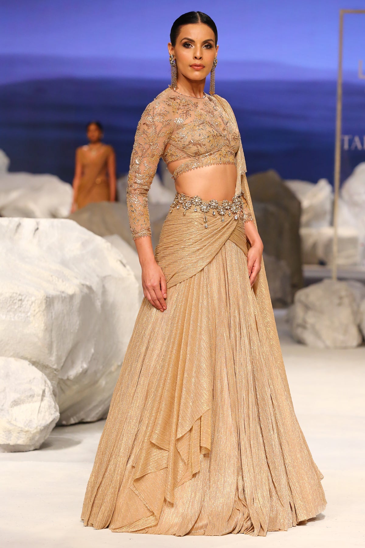 Draped Lehenga And Blouse