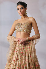 Blouse-Scarf-Lehenga