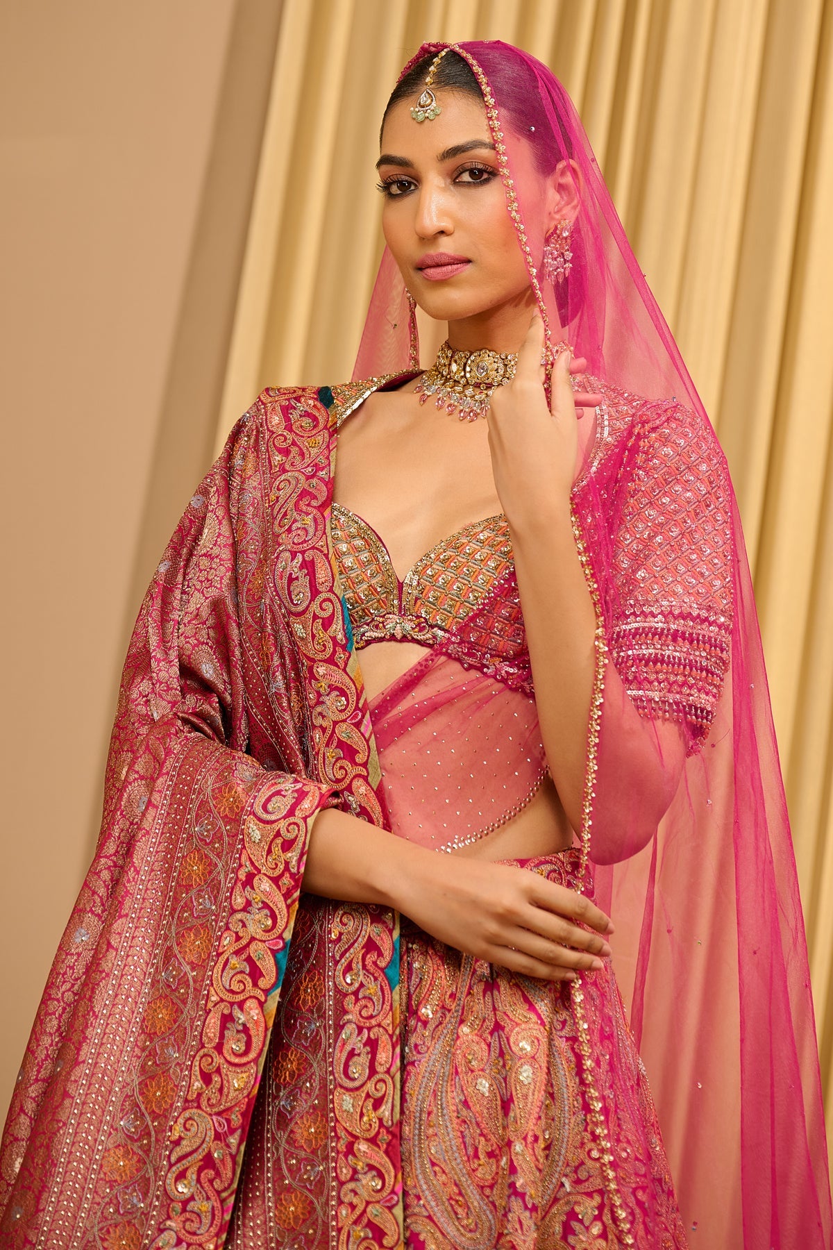 Paisley Hand Embroidered Classic Bridal Lehenga