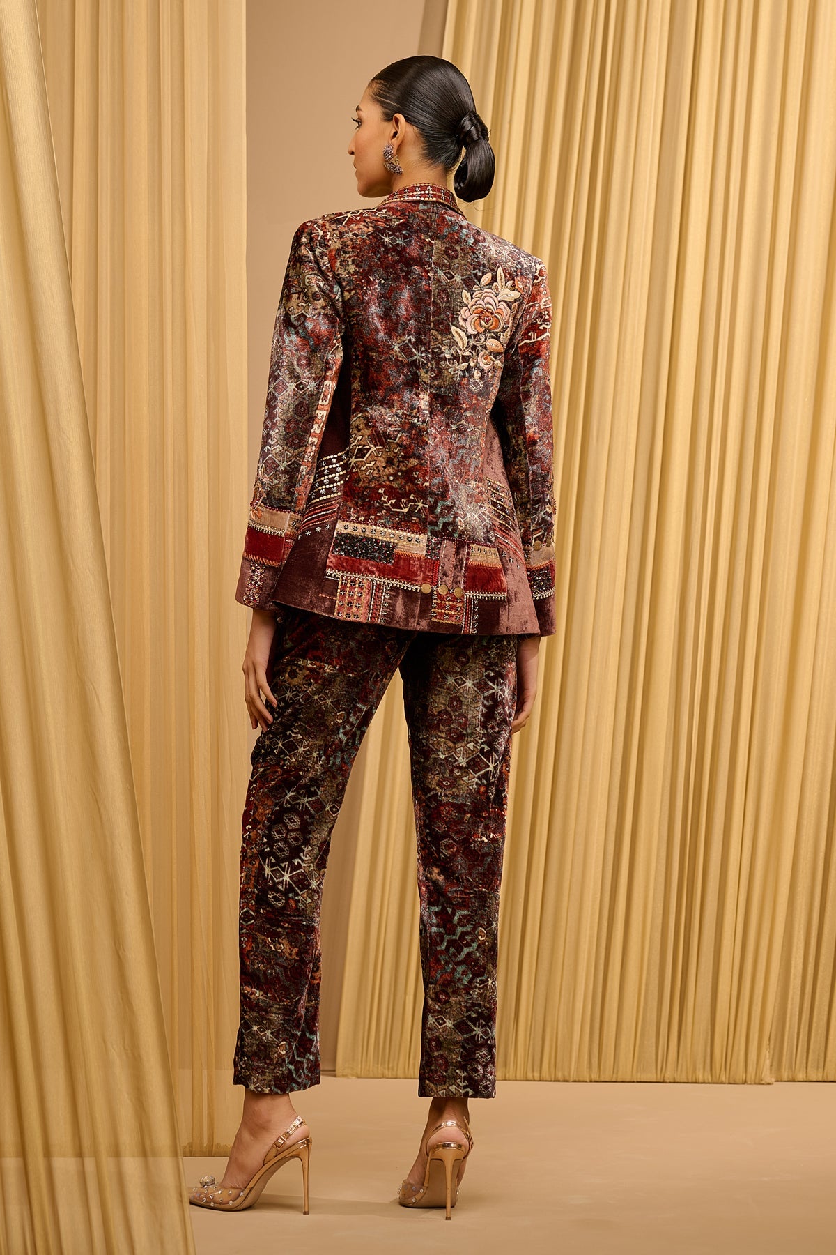 Printed Velvet Co Ord Set