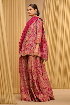 SIGNATURE HAND-EMBROIDERED KASHIDA SHARARA