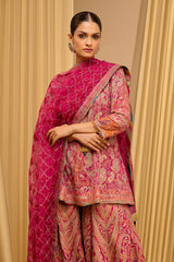 SIGNATURE HAND-EMBROIDERED KASHIDA SHARARA