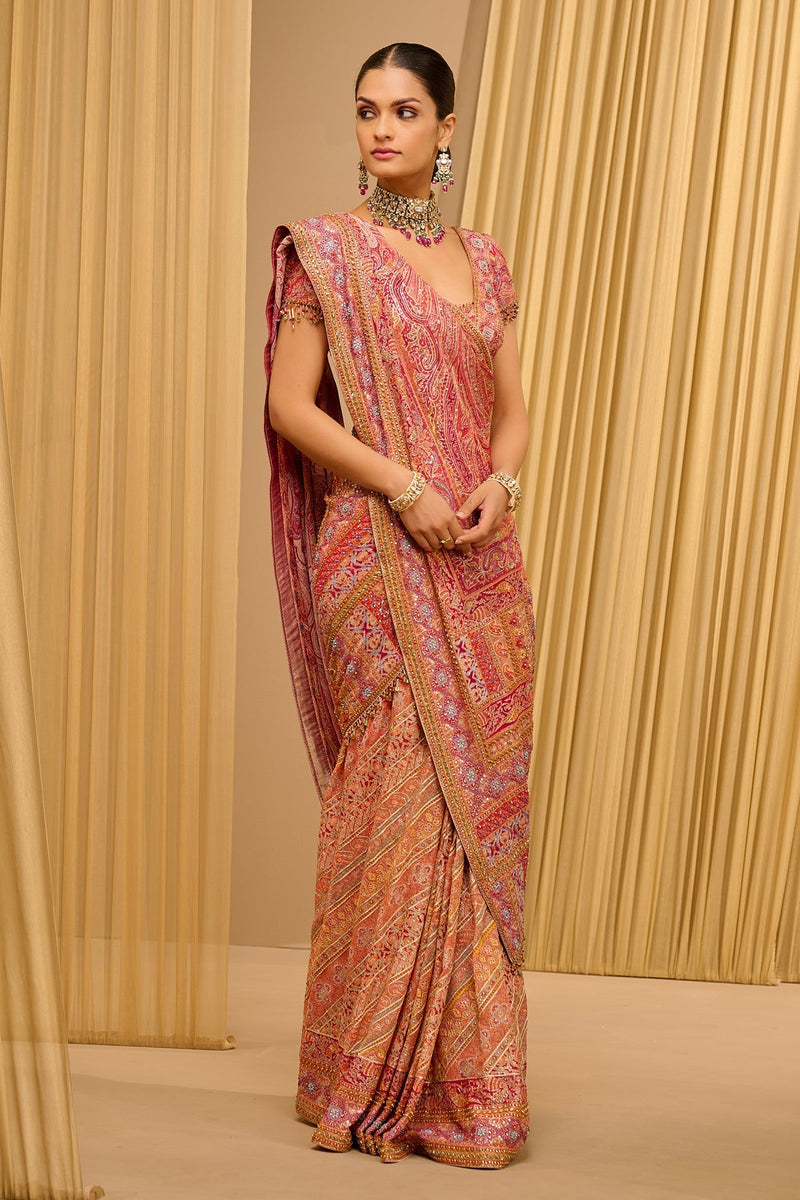 SIGNATURE HAND-EMBROIDERED KASHIDA PAISLEY SAREE