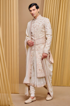 Classic Floral Sherwani Set