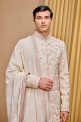 Classic Floral Sherwani Set