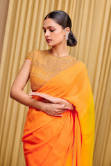 Signature chiffon saree and crystallized blouse