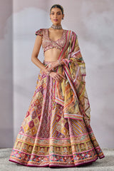 Phulkari inspired embroidered lehanga