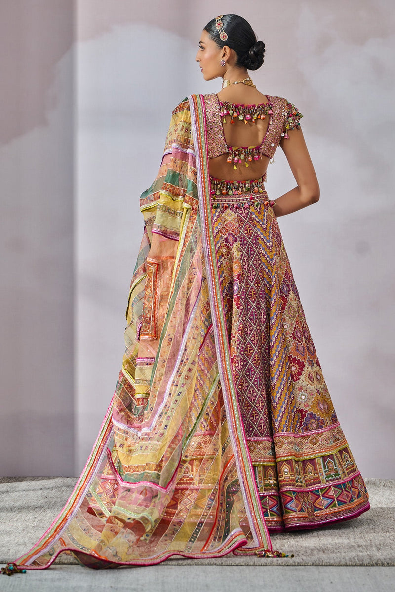 Phulkari inspired embroidered lehanga