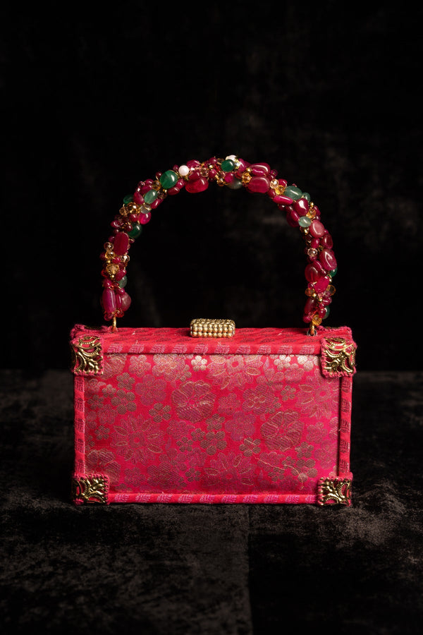 Our hand woven 'Phool Chadar' brocade case bag