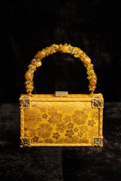 Our hand woven 'Phool Chadar' brocade case bag