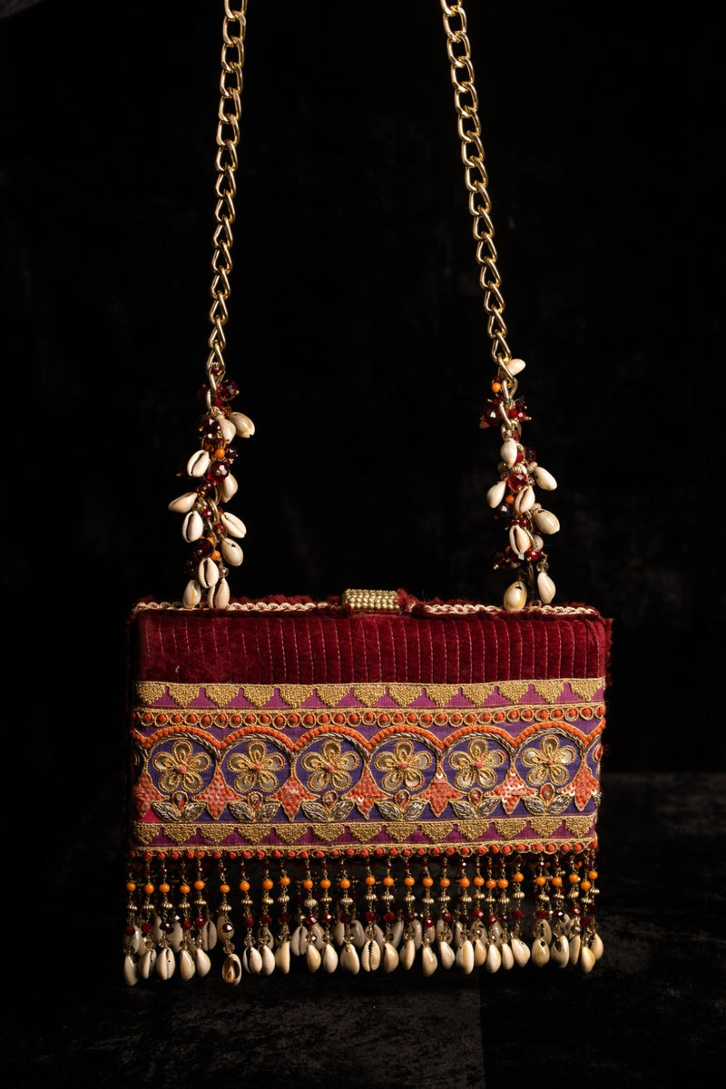 This Boho-chic clutch