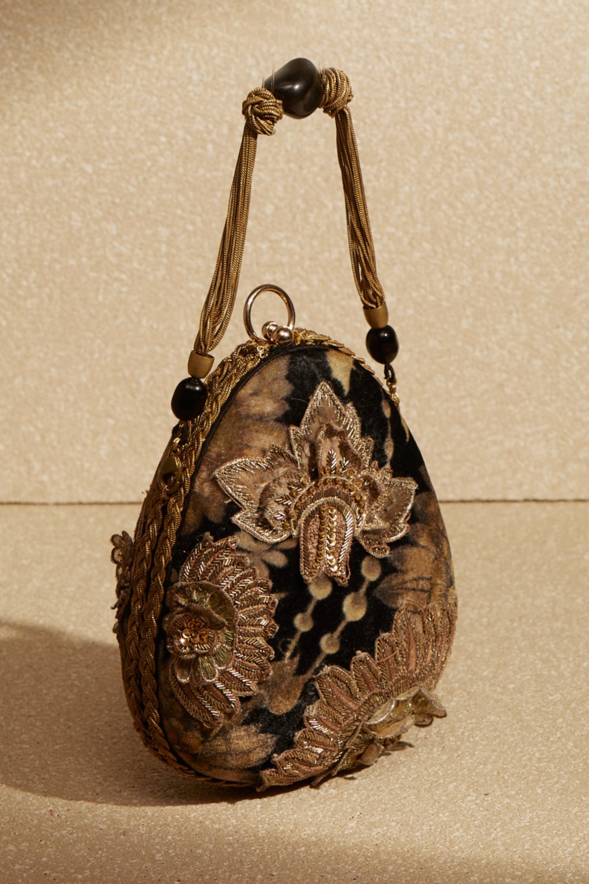 Hand Painted Textured Floral Clutch Bag