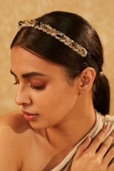 headband with beads and crystals