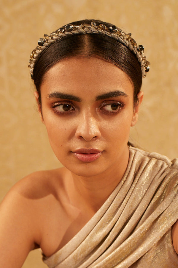 headband with beads and crystals