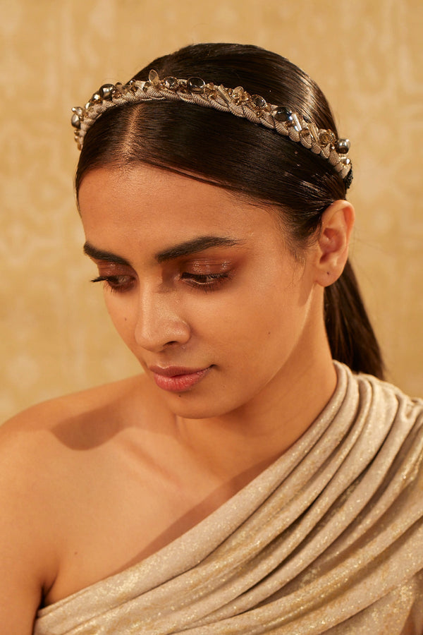 headband with beads and crystals