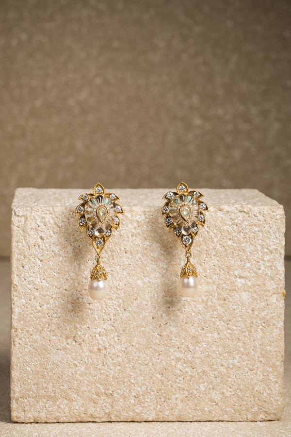 Rock Crystal Long Earrings