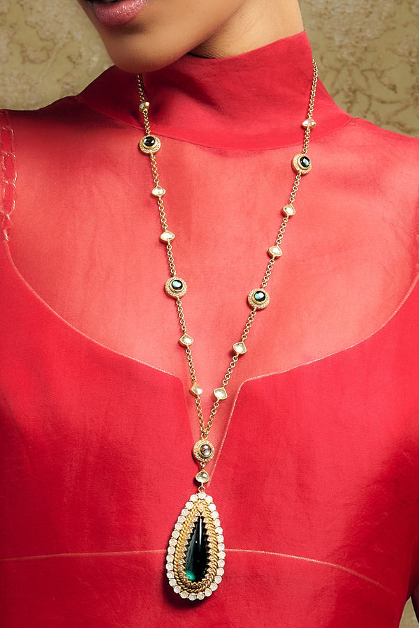 Cabochon Long Necklace
